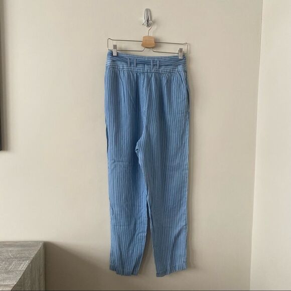 FARROW-CORRINE Pinstripe Relaxed High Rise Tie Waist Trouser (Small) - Picture 3 of 10